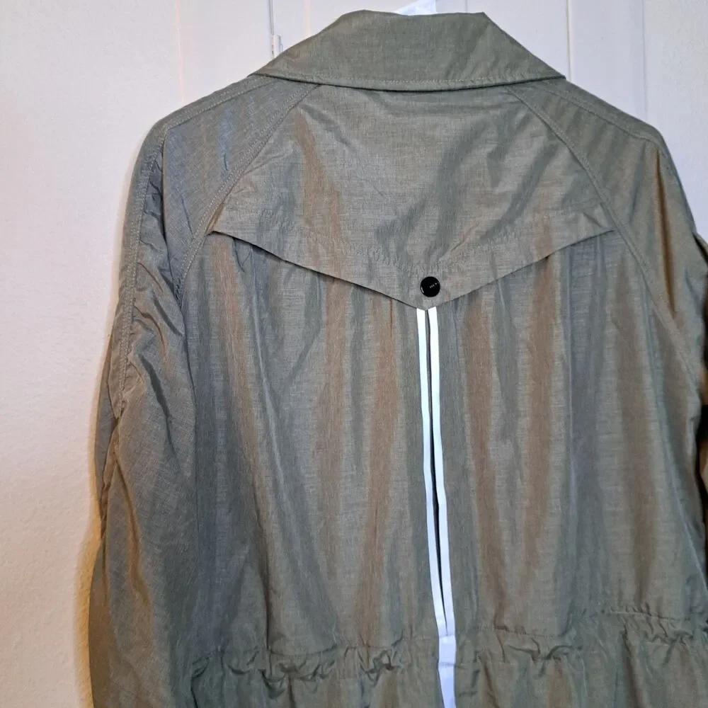 MPG Women Rain Coat Green Lightweight Size XL Breathable Zip Parka Green - Picture 10 of 10